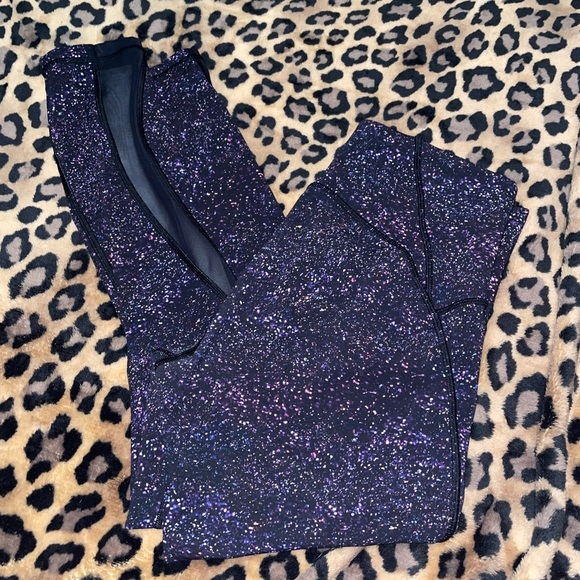 lululemon athletica Pants - Lululemon Crystalline Purple Black Splatter Train leggings